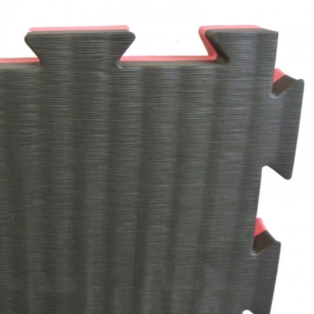 Tatamis - Tapis Puzzle Noir et Rouge 100 cm x 100 cm x 4 cm