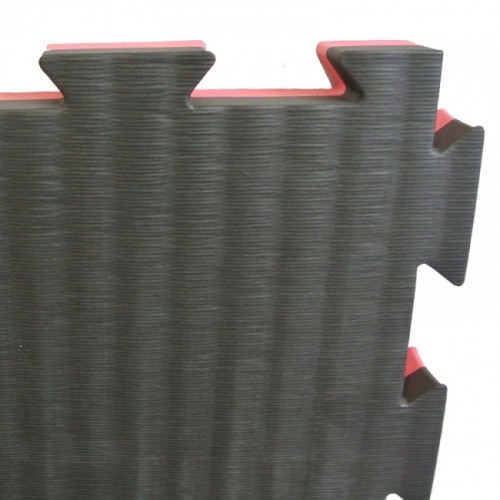 Tatamis - Tapis Puzzle Noir et Rouge 100 cm x 100 cm x 4 cm