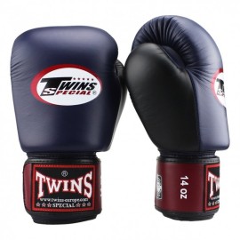 GANTS DE BOXE TWINS SPECIAL BLEU/BORDEAUX 2