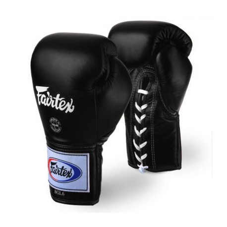GANTS DE COMBAT LACETS FAIRTEX PRO NOIR CUIR TOP