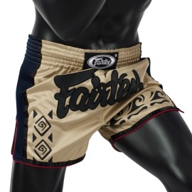 SHORT DE BOXE THAÏ BEIGE/TRIBAL FAIRTEX 2