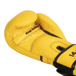 GANTS D'ENTRAINEMENT "SMILEY" ELION PARIS TOUT CUIR THAÏ JAUNE 2