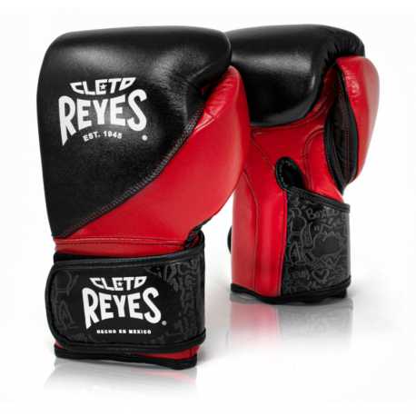 GANTS DE BOXE D'ENTRAINEMENT REYES "HIGHT PRECISION" NOIR/ROUGE