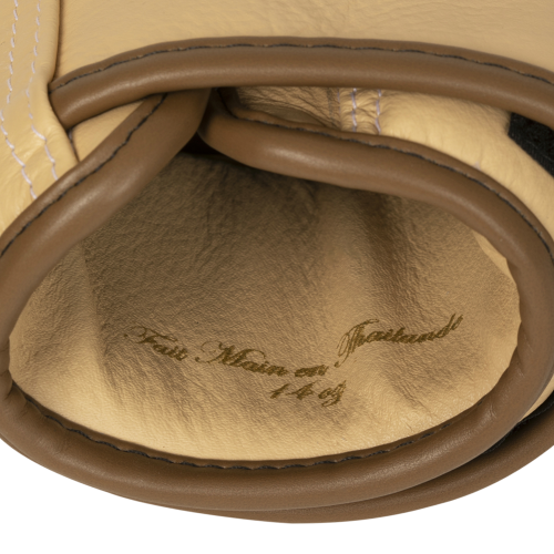 Gants d'entrainement ELION Paris tout cuir Thaï Café/Crème