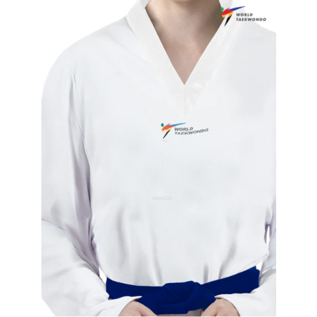WT stijl competitie dobok met witte kraag
