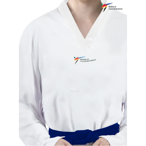 WT stijl competitie dobok met witte kraag